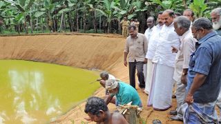 Fish pond-Strengthening walls with Coir Mat